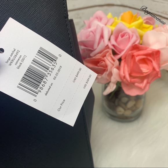 Kate spade large satchel Cameron black crossbody - Picture 6 of 8